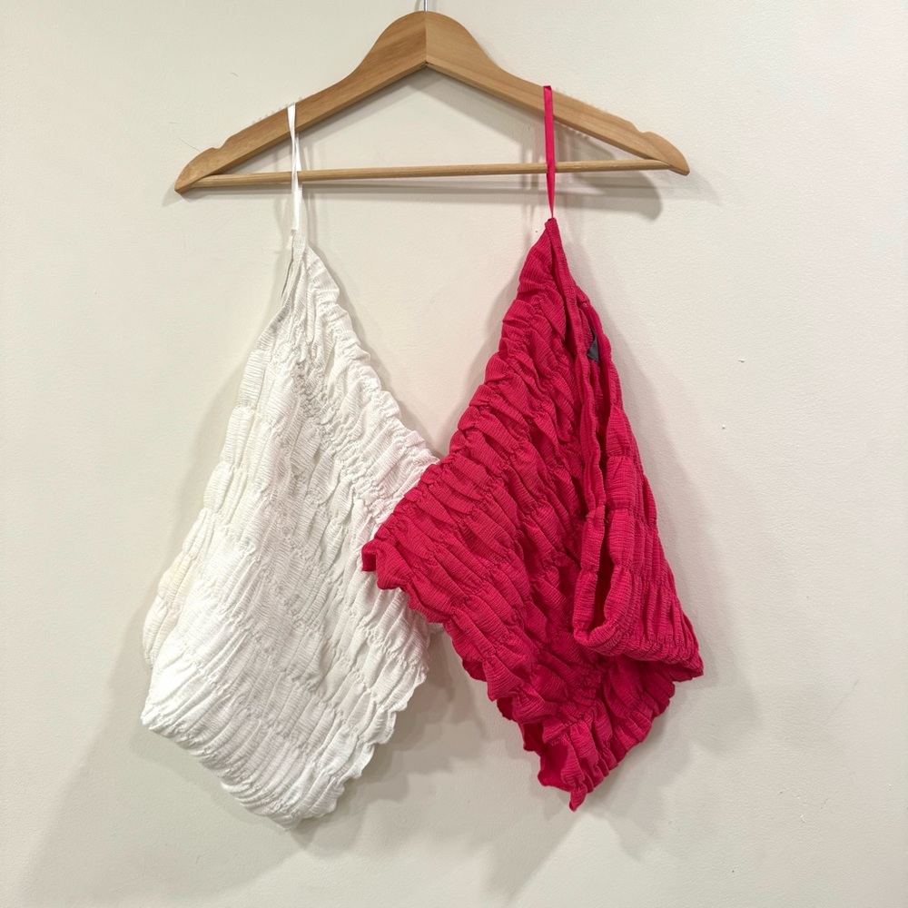 Anthropologie Tube Top Strapless Scrunched Bundle Tops